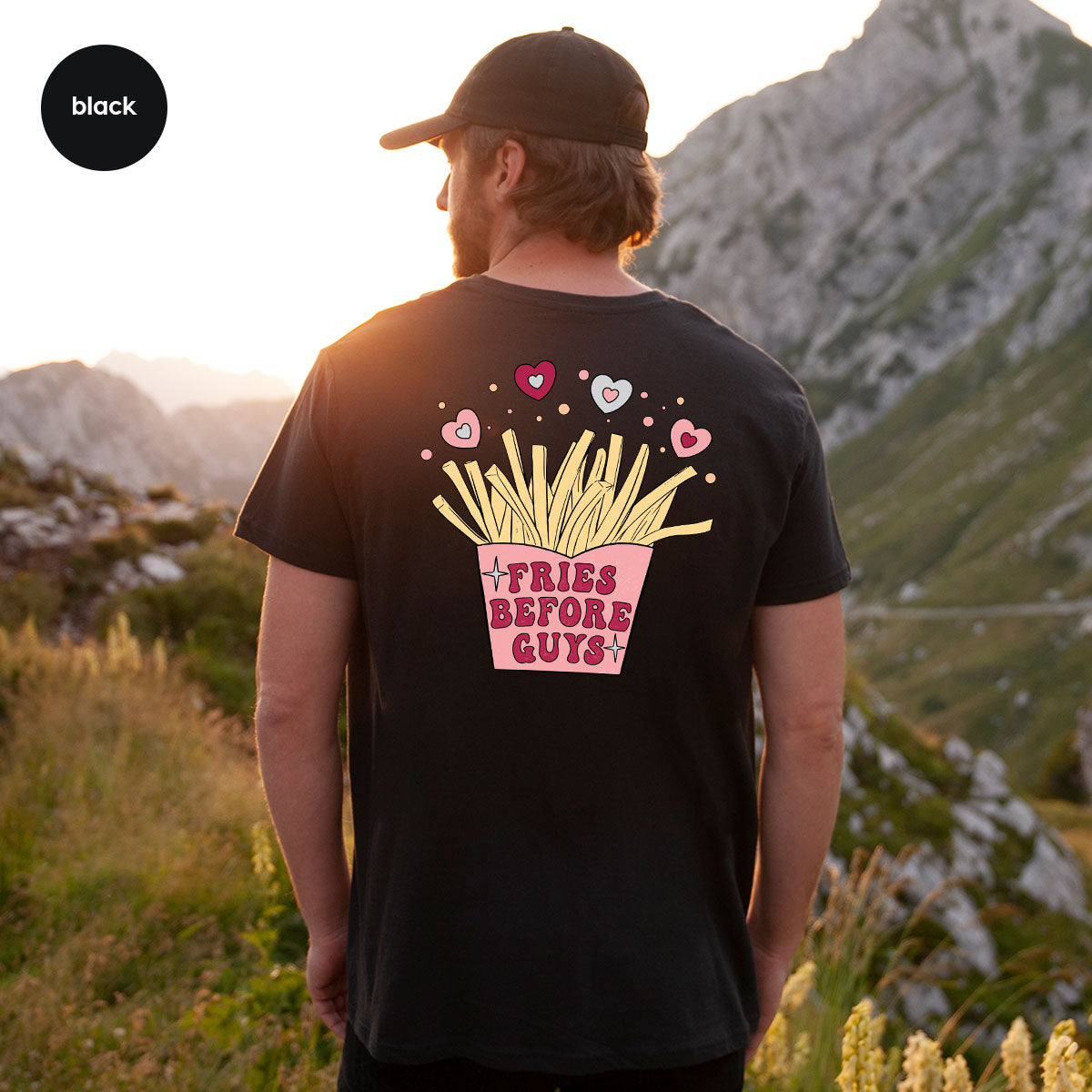 Fries Before Guys Shirt, Valentine's Day 2023 T-Shirt, Lover Shirt