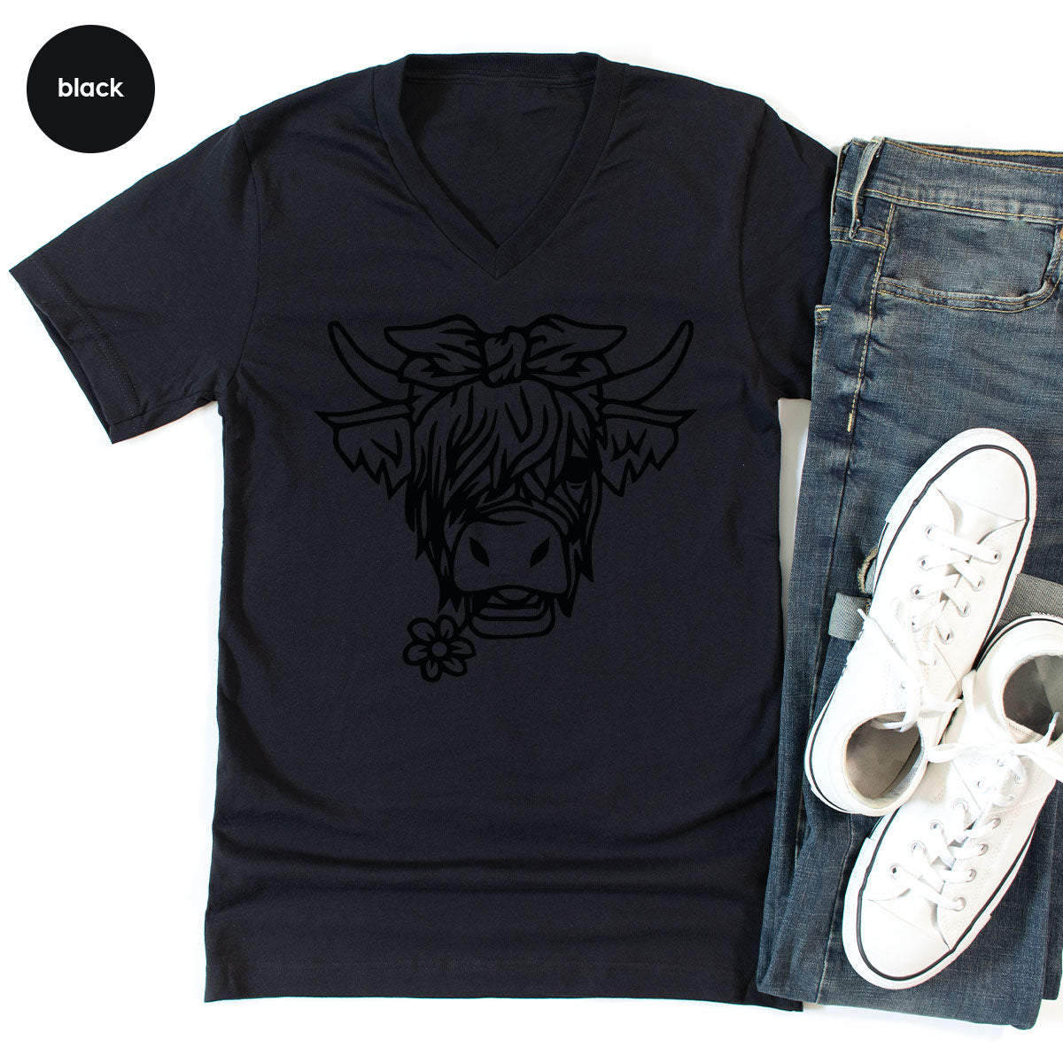 Cool Bull Shirt, Bull With Flower T-Shirt, Funny Bull T-Shirt