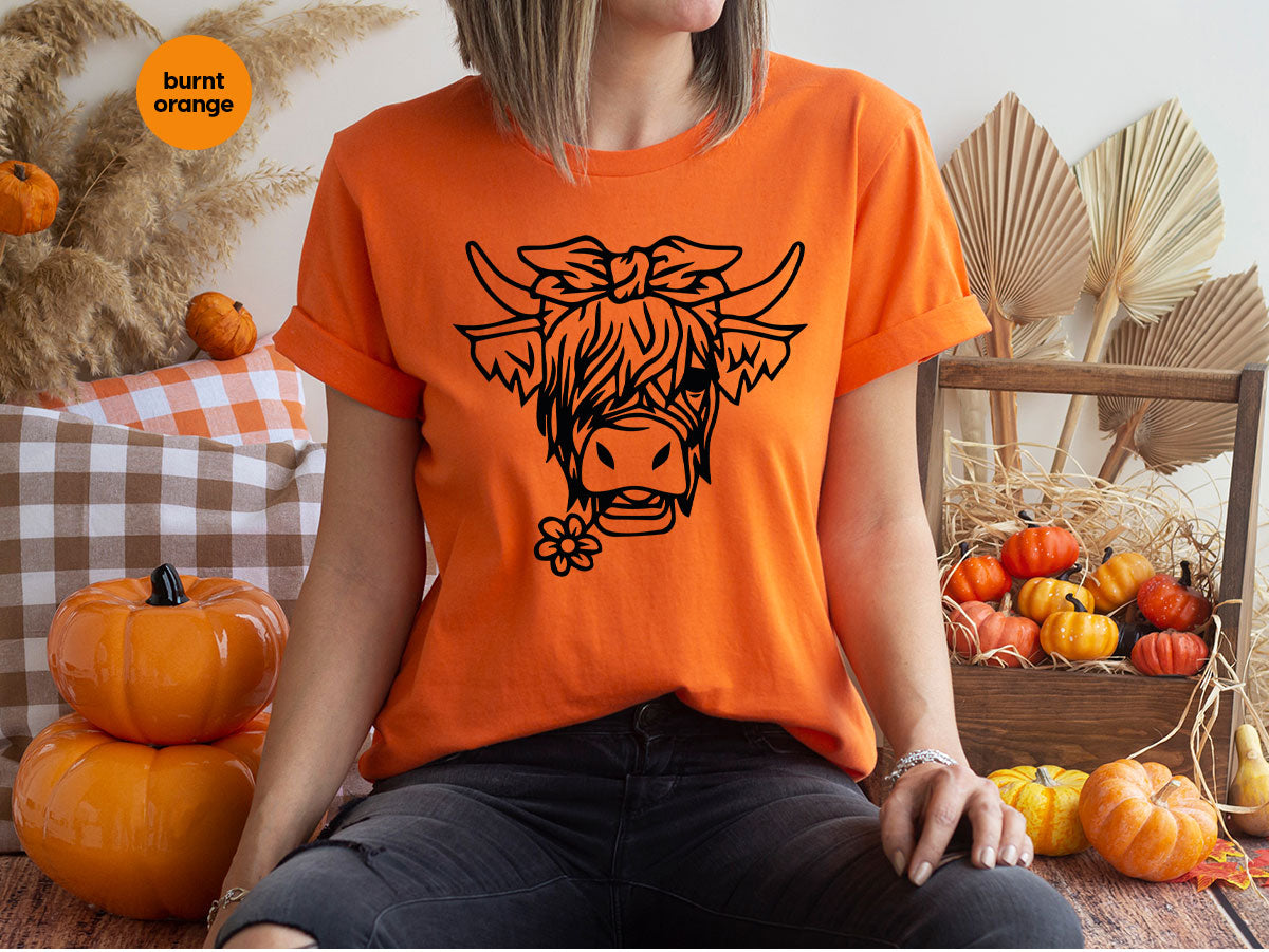 Cool Bull Shirt, Bull With Flower T-Shirt, Funny Bull T-Shirt