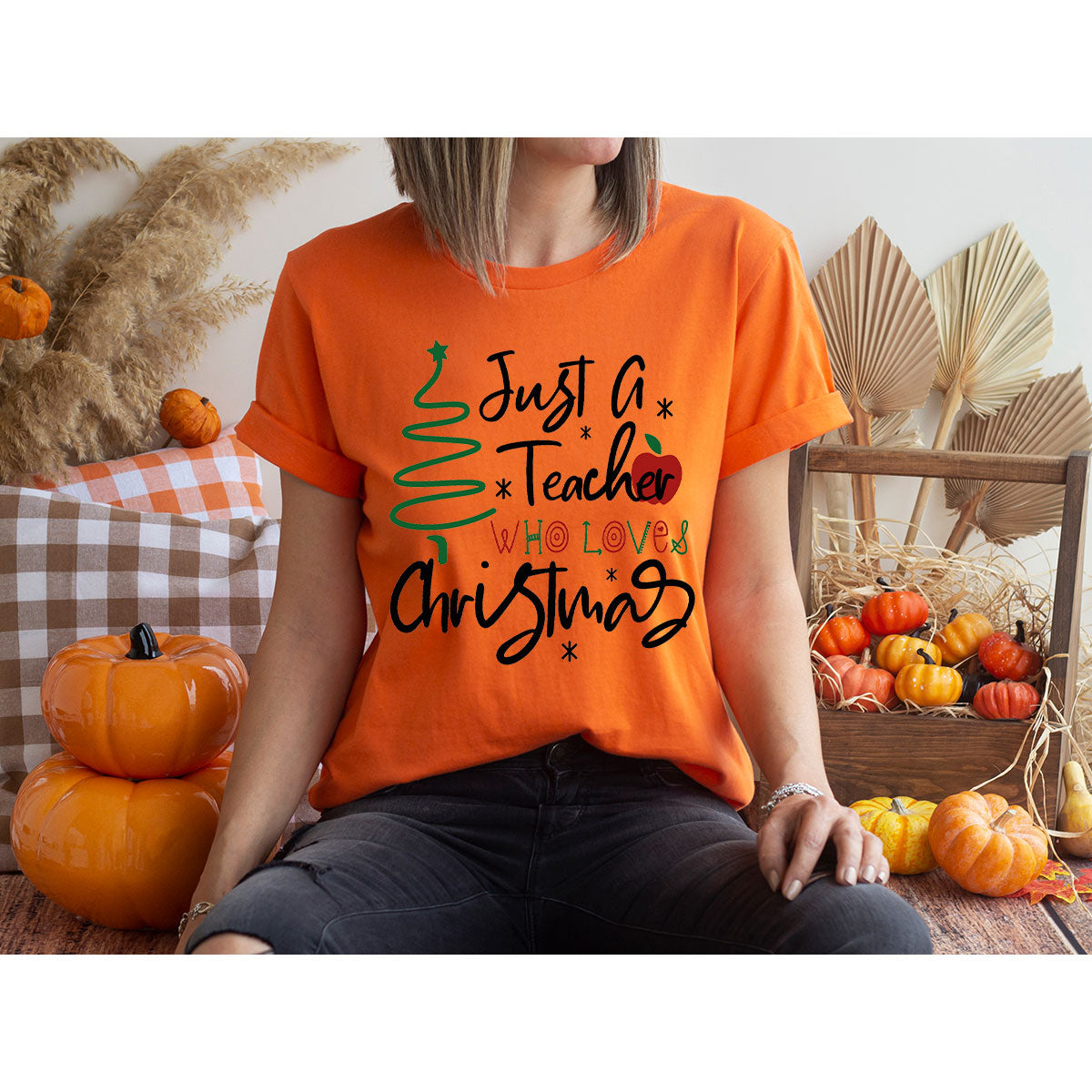 2023 Christmas Love Shirt, Just A Teach Who Loves Christmas Tee, Xmas 2023 Design T-Shirt