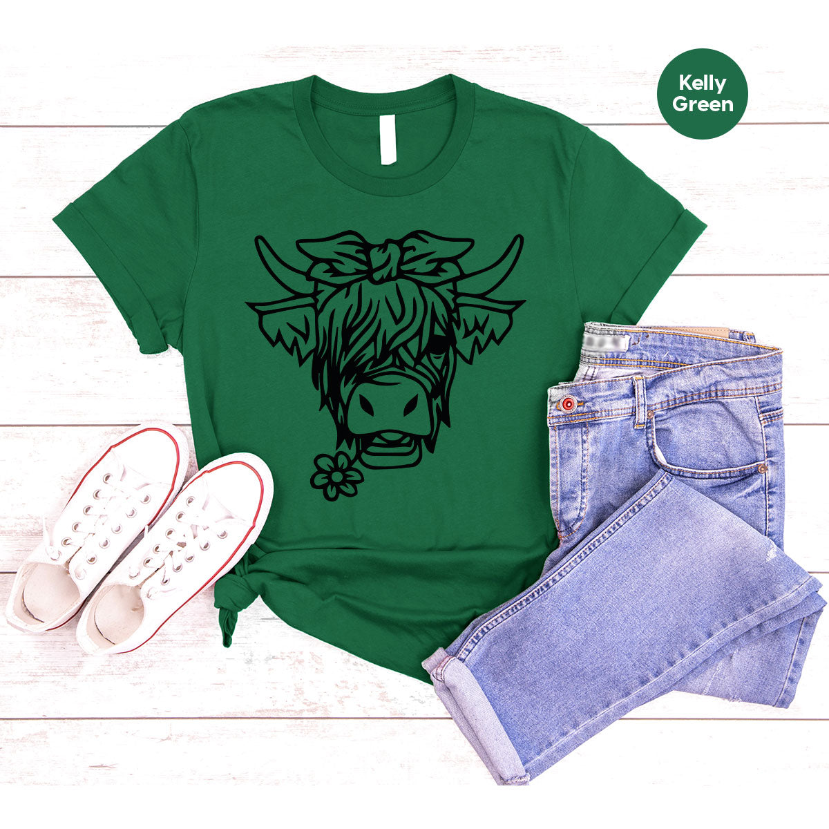 Cool Bull Shirt, Bull With Flower T-Shirt, Funny Bull T-Shirt