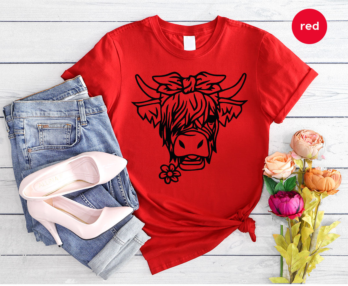 Cool Bull Shirt, Bull With Flower T-Shirt, Funny Bull T-Shirt