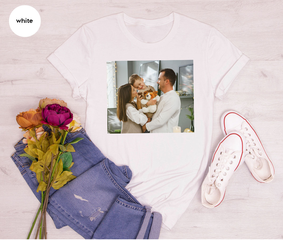 Custom Family T-Shirt, Customizable Photo Shirt, Baby Photo Tee, Family Custom Photo T-Shirt