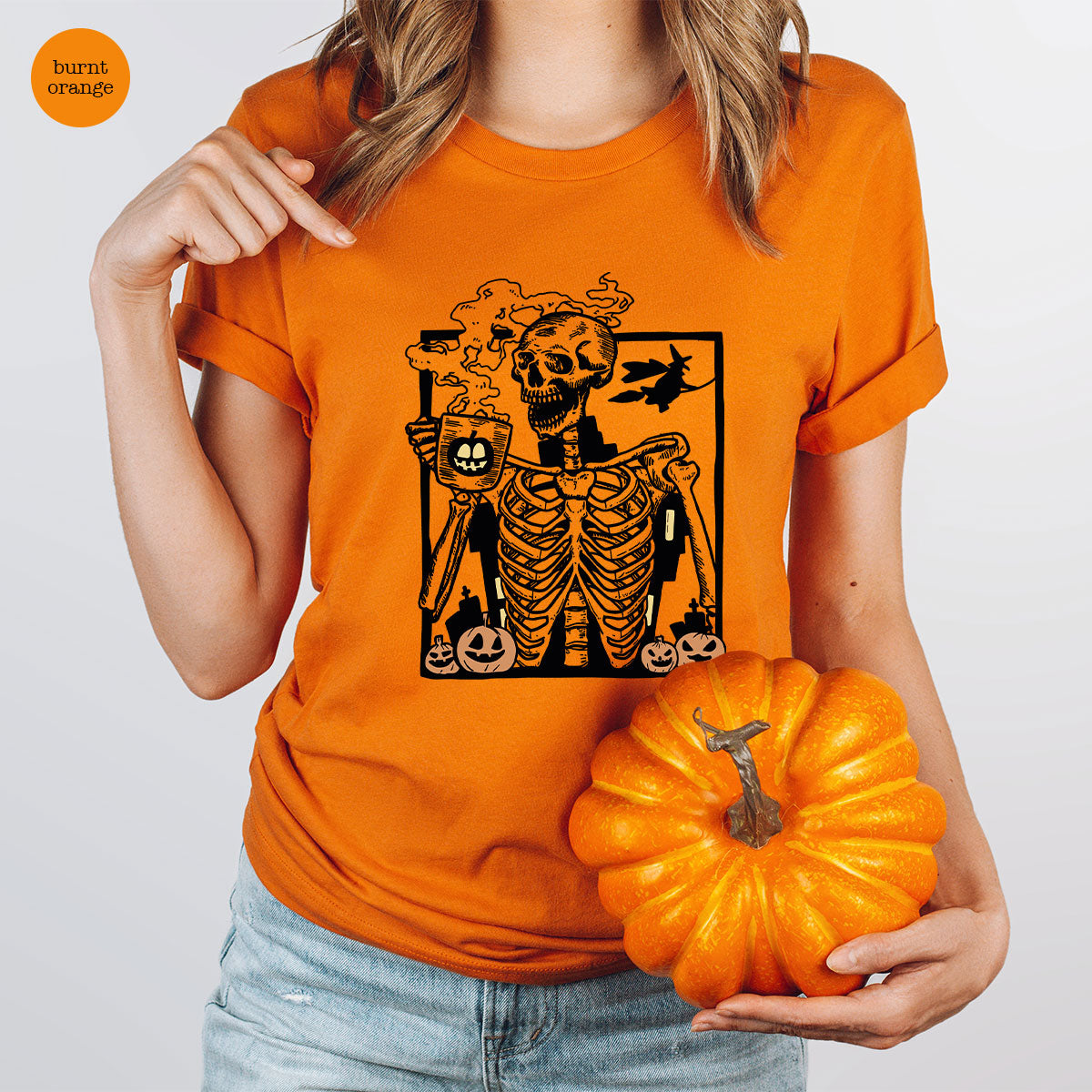 Halloween Skeleton Shirt, Creepy Halloween Tee, Funny Skeleton T-Shirt, Gift for Halloween