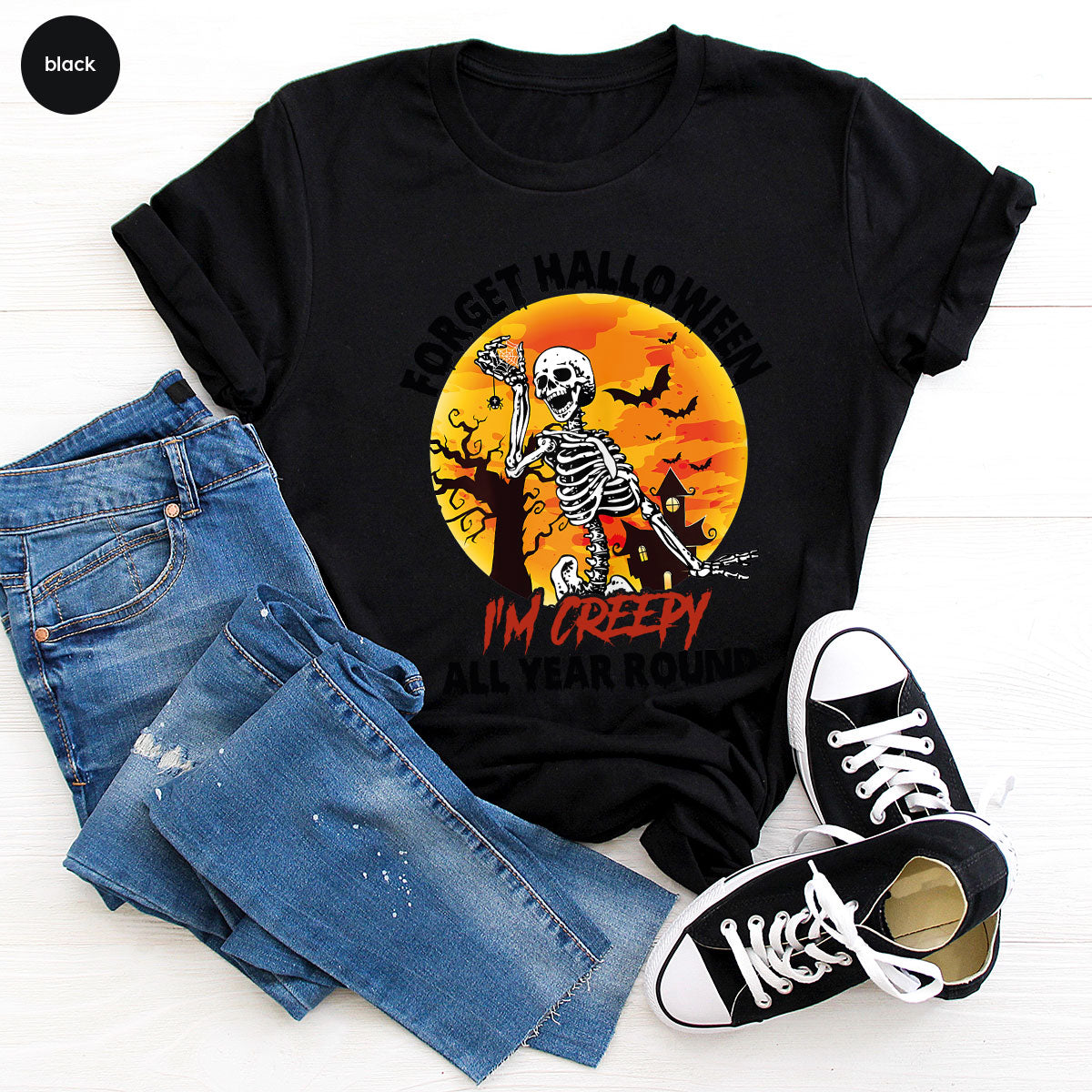 Halloween Creepy T-Shirt, Creepy Halloween Design, Creepy Halloween Tee