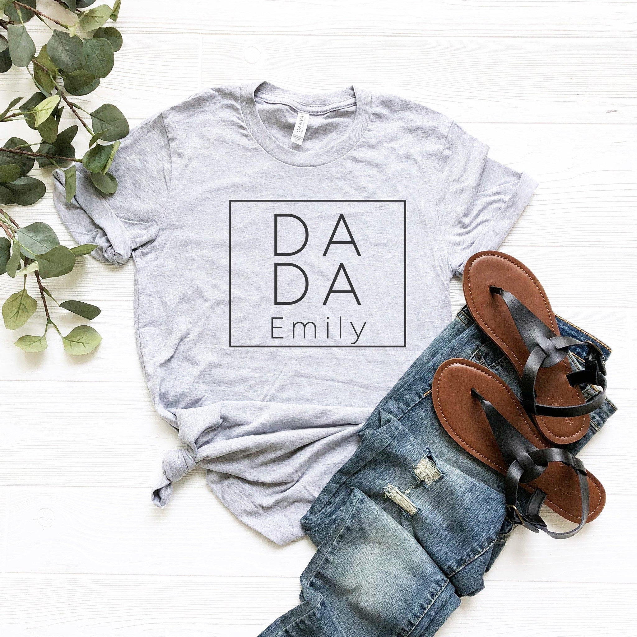 Dada Shirt with Custom Name, Personalized Dad Shirt for Fathers Day, Personalized Dad gift, Custom Dad Shirt, Dad Birthday,Customizable Dad - Fastdeliverytees.com