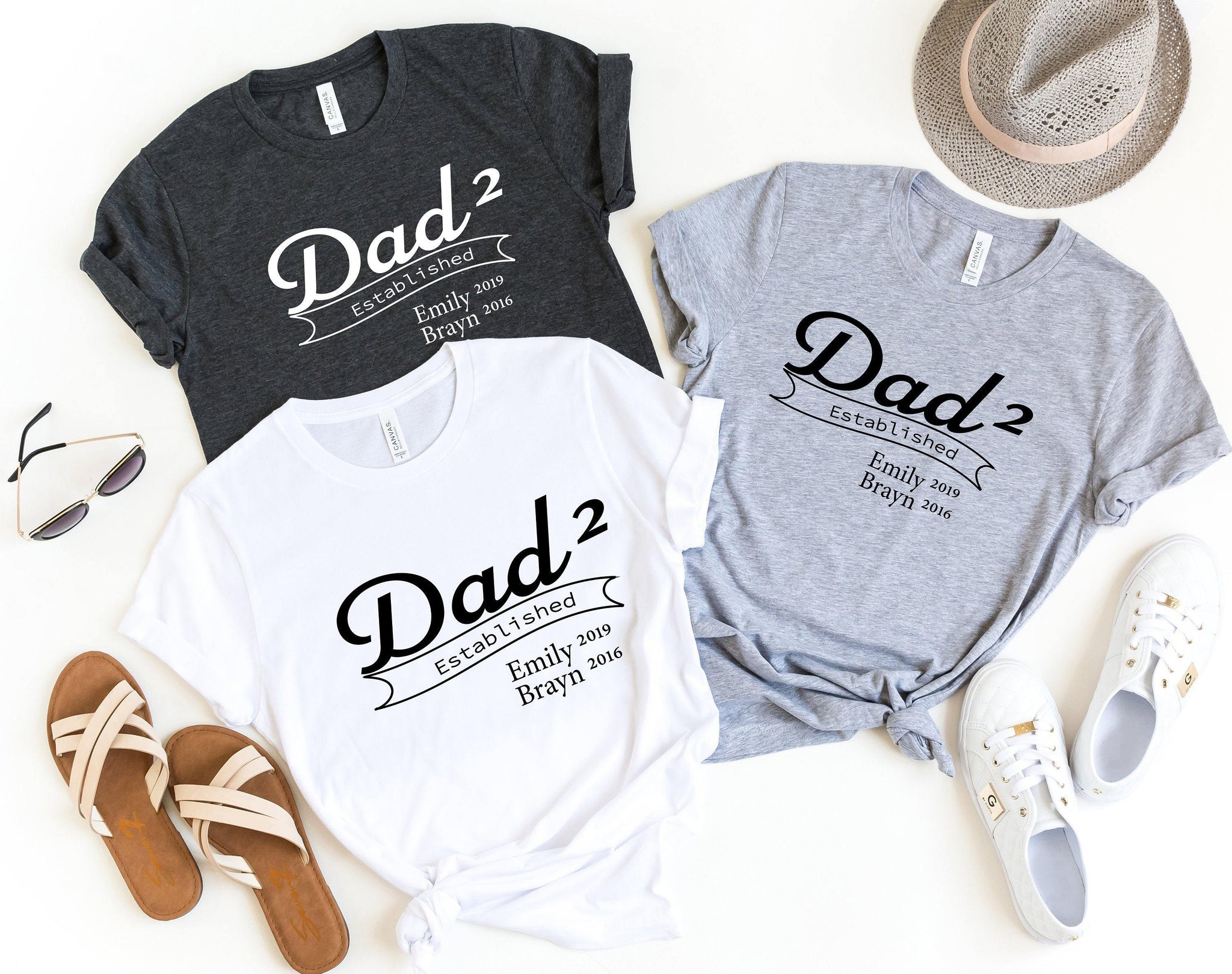 Dad Established Shirt with Custom Names, Dad gift shirts, Dad shirts from daughter, Funny Shirt for dad, Dad Birthday,Customizable dad shirt - Fastdeliverytees.com