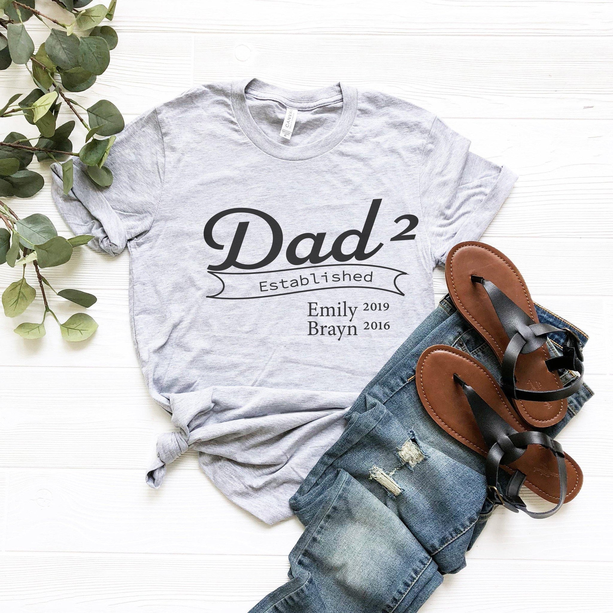 Dad Established Shirt with Custom Names, Dad gift shirts, Dad shirts from daughter, Funny Shirt for dad, Dad Birthday,Customizable dad shirt - Fastdeliverytees.com
