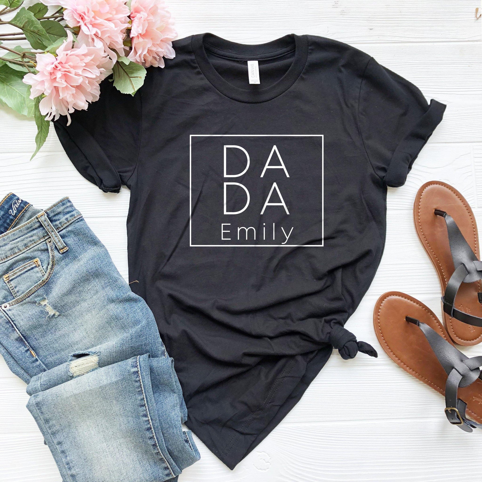 Dada Shirt with Custom Name, Personalized Dad Shirt for Fathers Day, Personalized Dad gift, Custom Dad Shirt, Dad Birthday,Customizable Dad - Fastdeliverytees.com