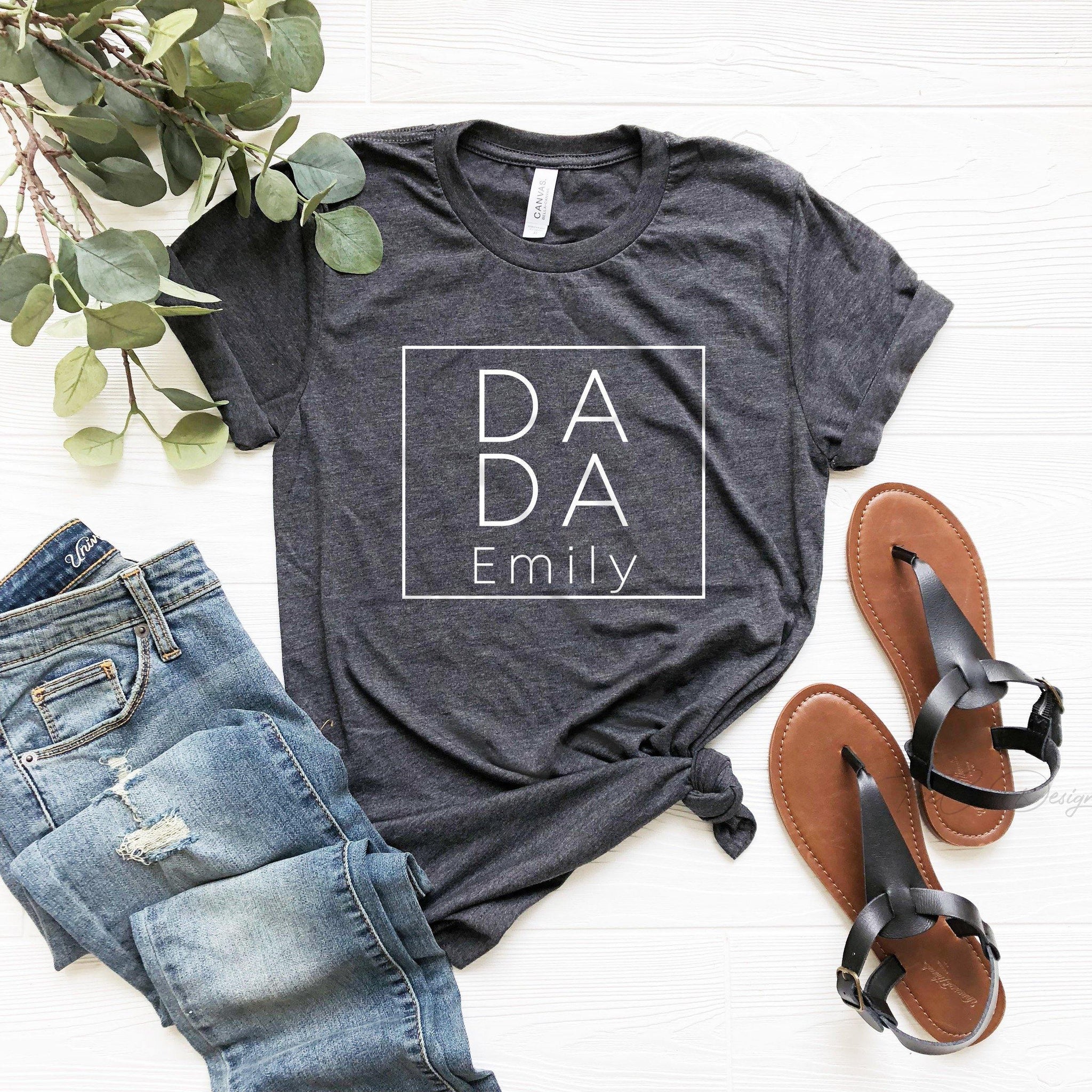 Dada Shirt with Custom Name, Personalized Dad Shirt for Fathers Day, Personalized Dad gift, Custom Dad Shirt, Dad Birthday,Customizable Dad - Fastdeliverytees.com