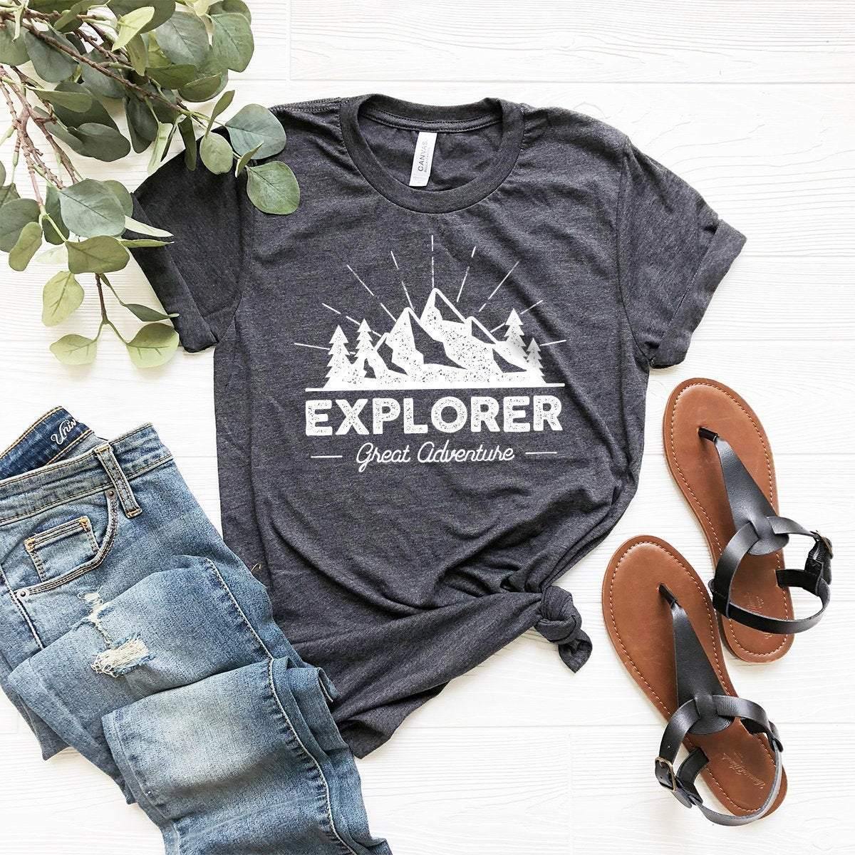 Explorer Shirt,Camping Shirt,Hiking Shirt,Adventure Shirt,Climbing Shirt,Wanderlust Shirt,Travel Shirt,Camper Shirt,Outdoor Shirt - Fastdeliverytees.com