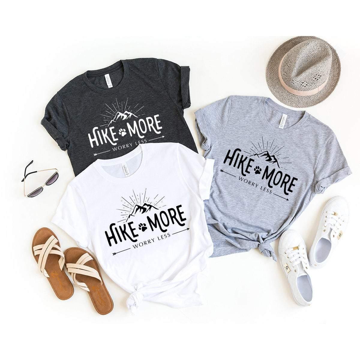 Hiking Shirt,Camping Shirt,Adventure Shirt,Climbing Shirt,Camper Shirt,Hike More Worry Less Shirt,Wanderlust Shirt, - Fastdeliverytees.com