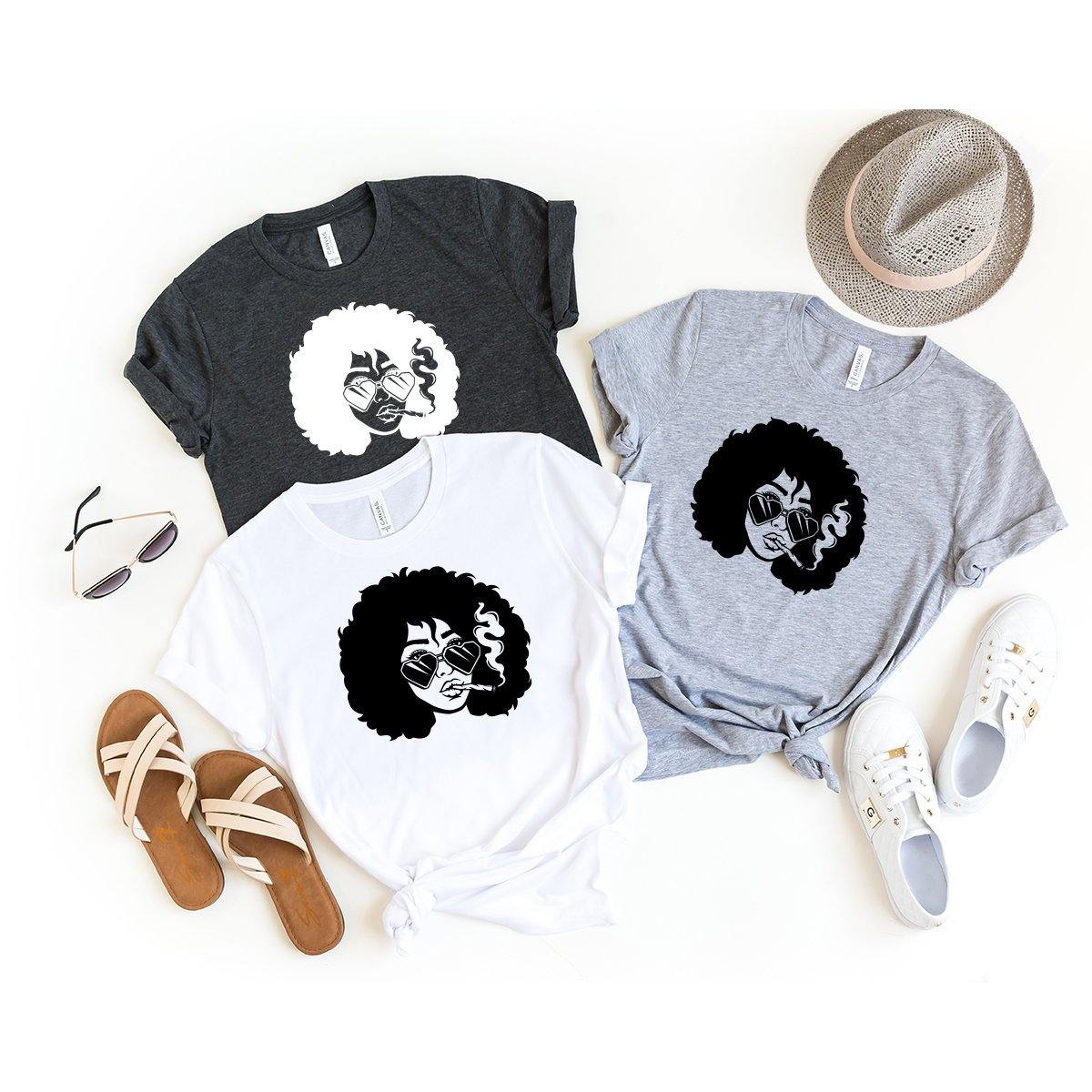 Afro Girl Smoking Shirt, Weed Shirt, Afro Girl Shirt, Weed Tee, Funny Weed Shirt, Marijuana Shirt, Stoner Shirt, Cannabis Shirt, 420 Shirt - Fastdeliverytees.com
