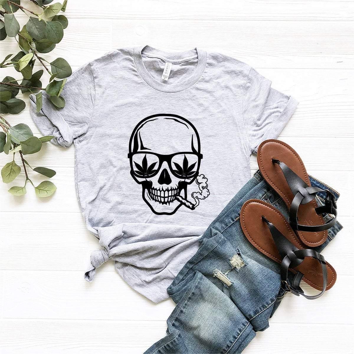 Skull Smoking Joint T-Shirt, Weed Shirt, Skull Smoking Weed Shirt, Funny Weed Tshirt, Marijuana Shirt, Stoner Shirt, Cannabis t Shir - Fastdeliverytees.com