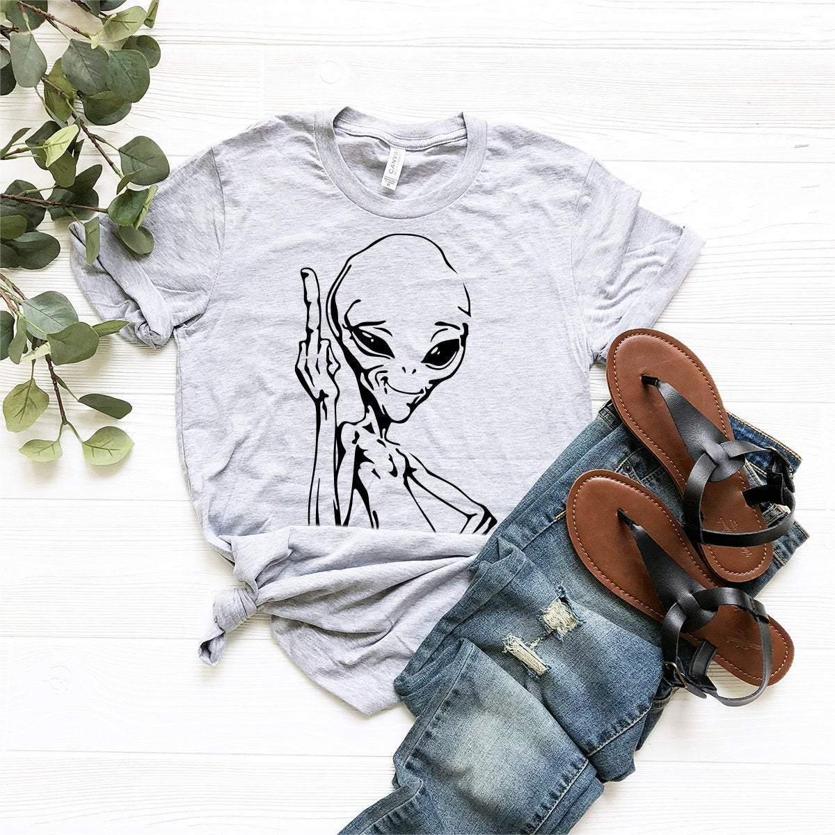 Alien Middle Finger Tshirt, Funny Alien Shirt, Funny Ufo Shirt, Area 51 Shirt, Ufo Finger Shirt, Trendy Ufo Shirt, Alien Graphic Tee - Fastdeliverytees.com