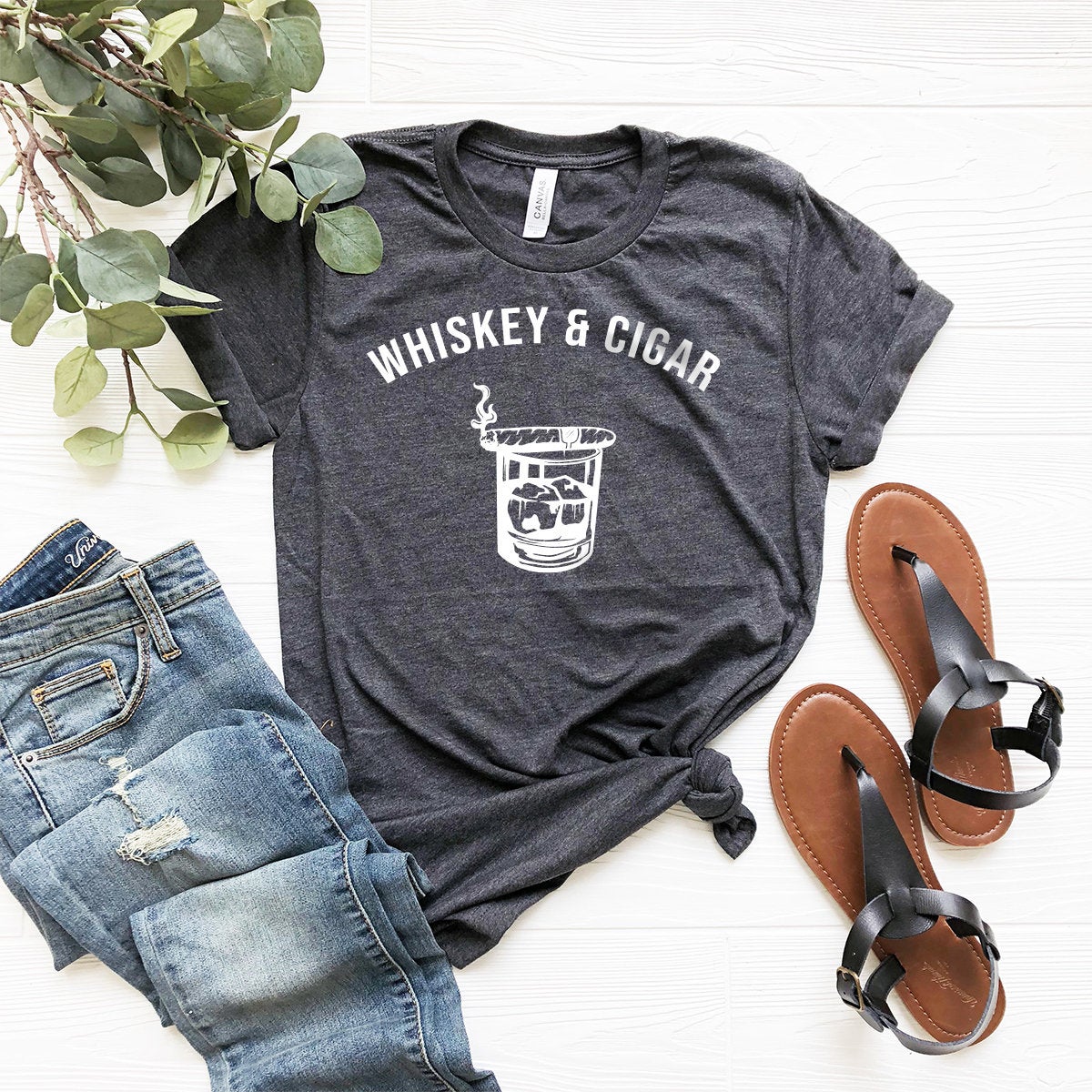 Whiskey And Cigar Shirt, Funny Drinking Shirt, Alcohol T shirt, Whiskey Lover Gift, Cigar Lover Shirt, Whiskey Cigars Gift, Smoker Tee - Fastdeliverytees.com