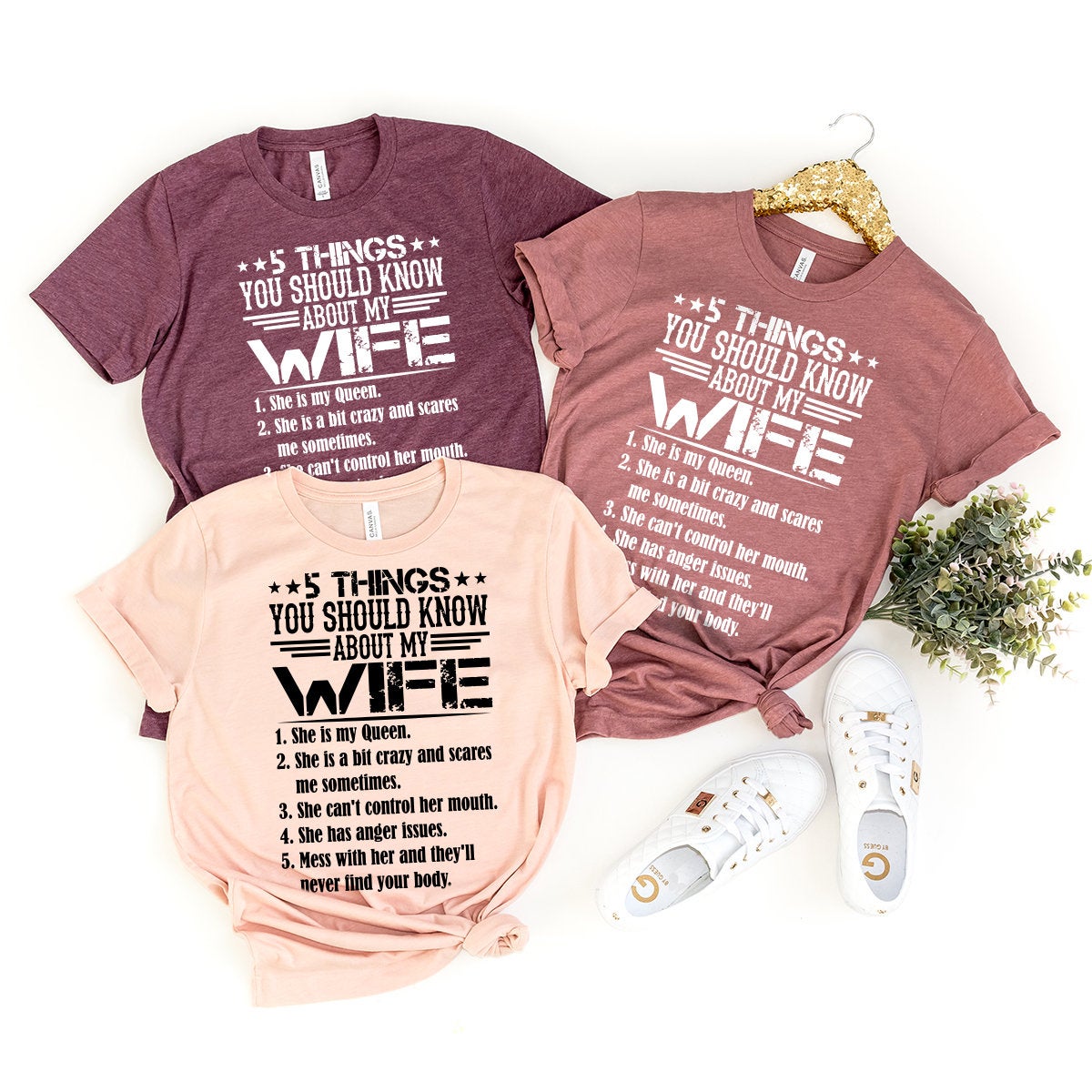 Funny Husband Shirt, Funny Gift For Husband, 5 Things You Should Know About My Wife T-Shirt, Best Husband Shirt, Sarcastic Husband Tee - Fastdeliverytees.com