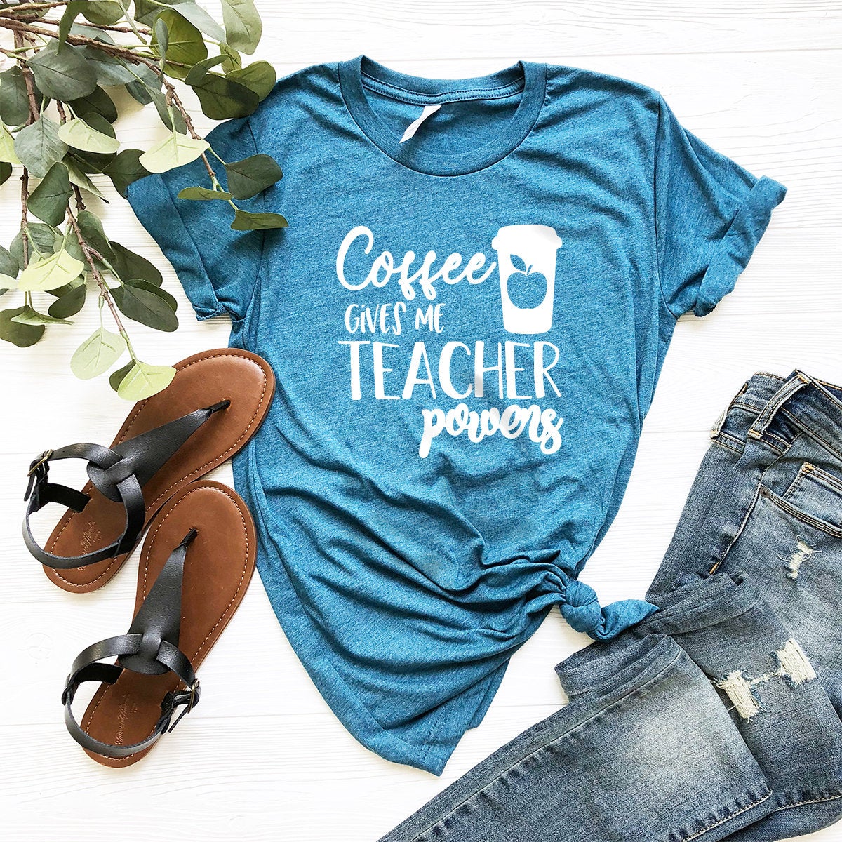 Teacher T-Shirt, Funny Teacher Shirt, Teacher Life Shirt, Gift For Best Teacher, Coffee Gives Me Teacher Powers Shirt, Teacher Gifts - Fastdeliverytees.com