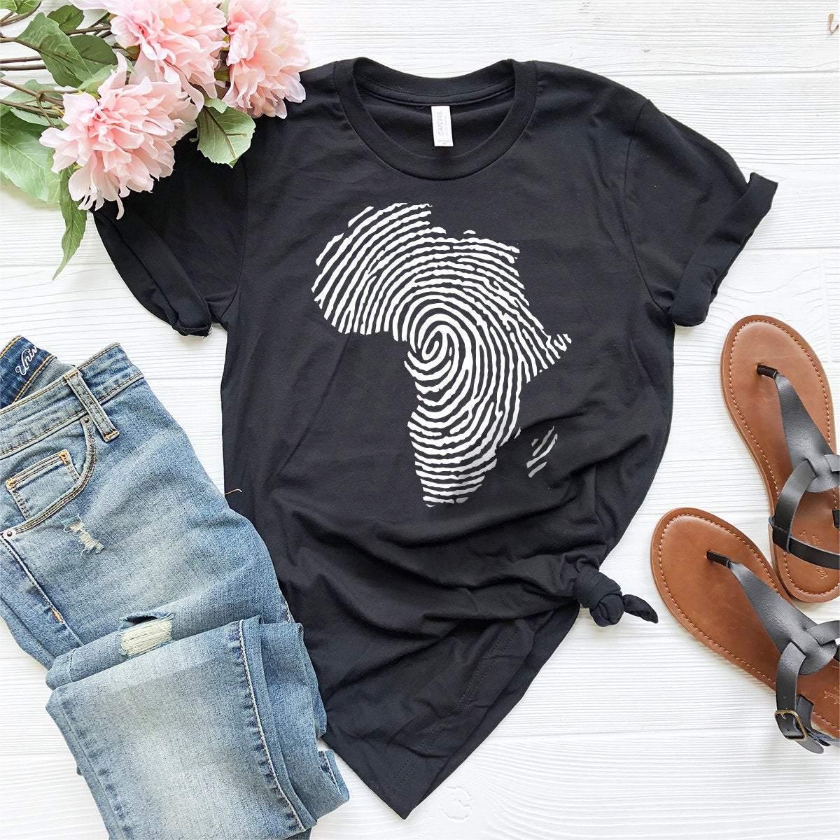 Africa Finger Print Shirt, Black Power T-Shirt, African Shirt, Black History Shirt, Equal Rights Shirt, Black Pride Tee, Map Of Africa - Fastdeliverytees.com