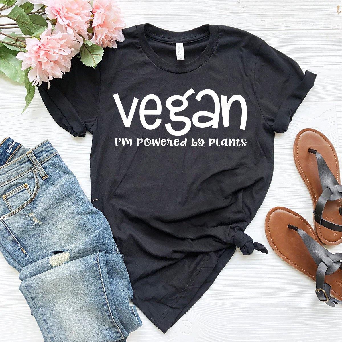 I'm Powered By Plants T-Shirt, Vegan Shirt, Vegetarian Shirt, Animal Activist Tee, Animal Rights Shirt, Animal Lover Shirt, Gift For Vegan - Fastdeliverytees.com