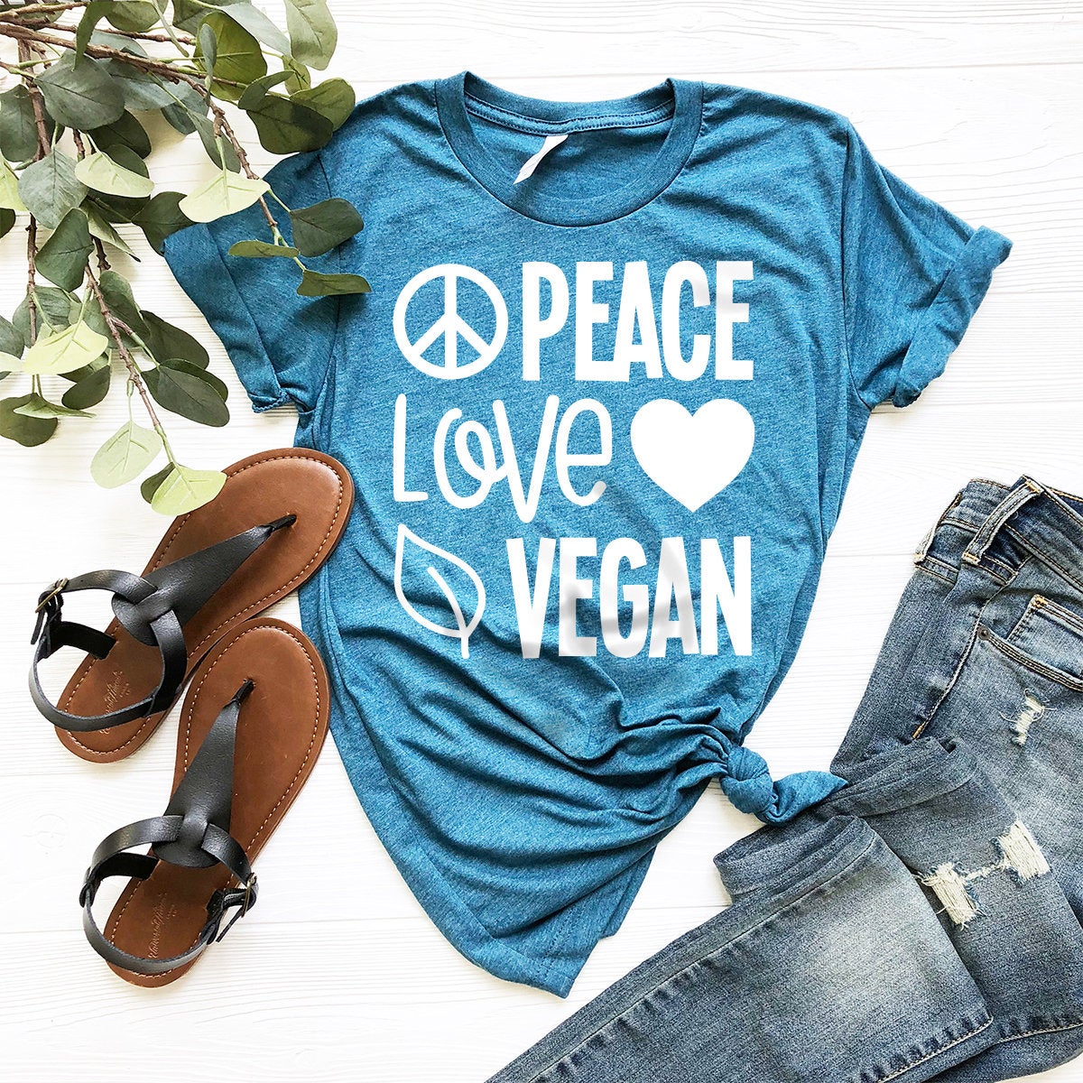 Peace Love Vegan T-Shirt, Animal Lover, Hippie Shirt, Veganism Tshirt, Animal Activist Tee, Hipster Shirt, Vegan Hippie Shirt - Fastdeliverytees.com