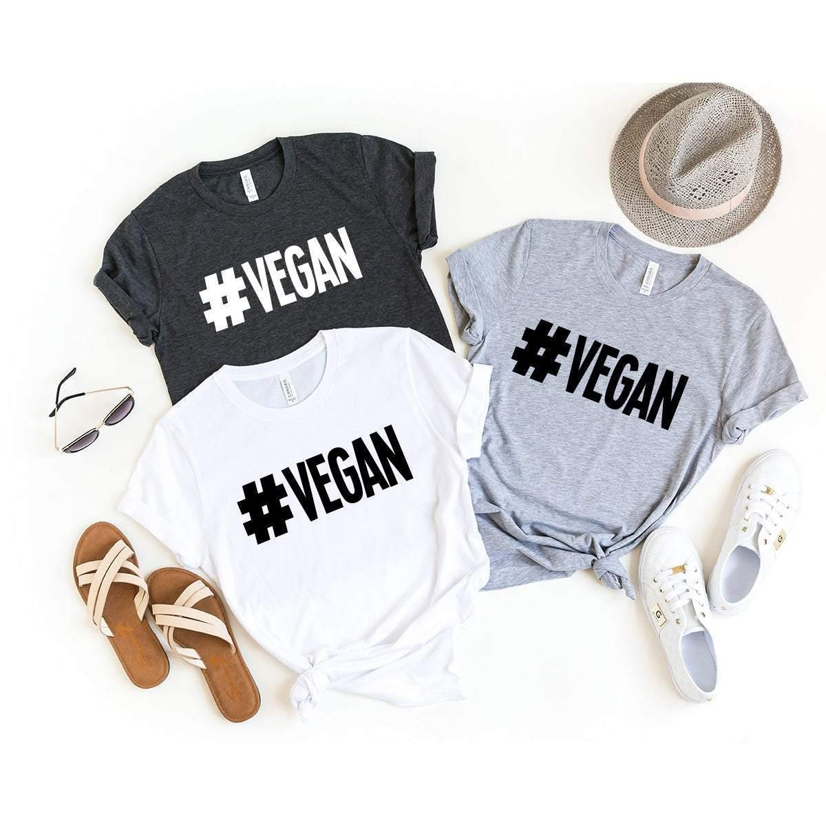Vegan Shirt, Hashtag Vegan T-shirt, Animal Lover Tshirt, Gift For Vegans, Plant Based Tee, Vegetarian Shirt, Vegetarian Gift, Vegetarian Tee - Fastdeliverytees.com