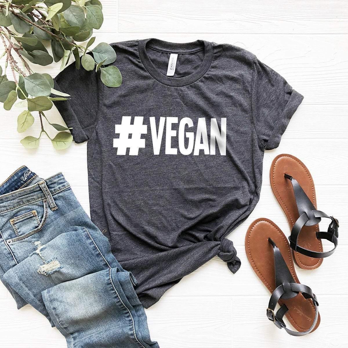 Vegan Shirt, Hashtag Vegan T-shirt, Animal Lover Tshirt, Gift For Vegans, Plant Based Tee, Vegetarian Shirt, Vegetarian Gift, Vegetarian Tee - Fastdeliverytees.com