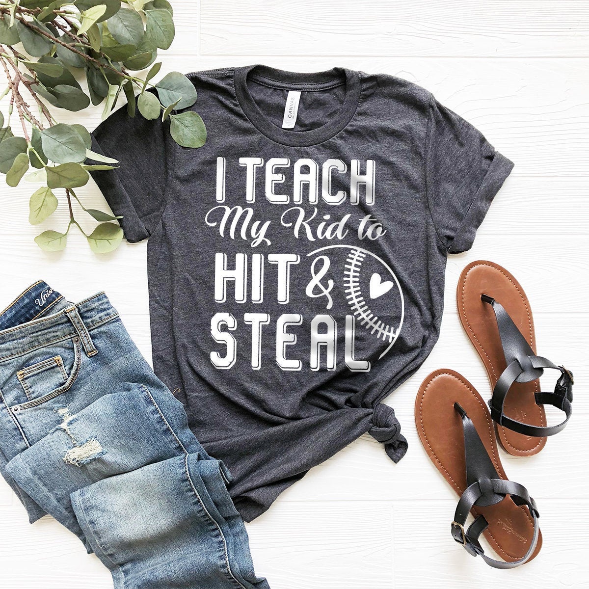 I Teach My Kid To Hıt And Steal Shirt, Baseball T-Shirt, Softball Shirt, Baseball Player Gift, Baseball Mom Shirt, Custom Baseball Shirt - Fastdeliverytees.com