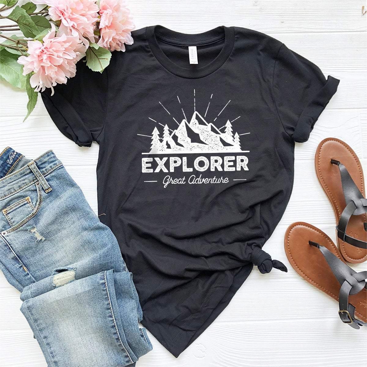 Explorer Shirt,Camping Shirt,Hiking Shirt,Adventure Shirt,Climbing Shirt,Wanderlust Shirt,Travel Shirt,Camper Shirt,Outdoor Shirt - Fastdeliverytees.com