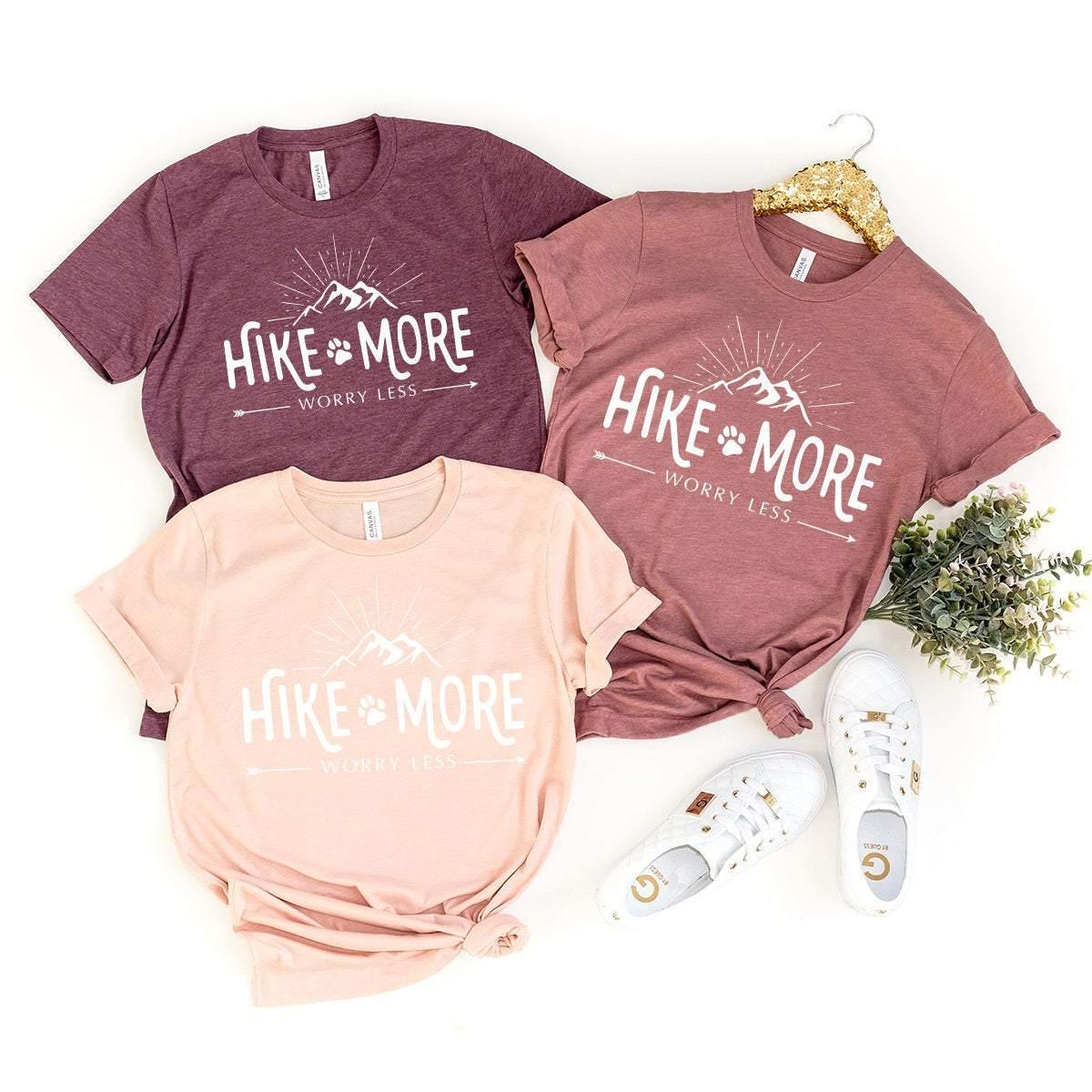 Hiking Shirt,Camping Shirt,Adventure Shirt,Climbing Shirt,Camper Shirt,Hike More Worry Less Shirt,Wanderlust Shirt, - Fastdeliverytees.com