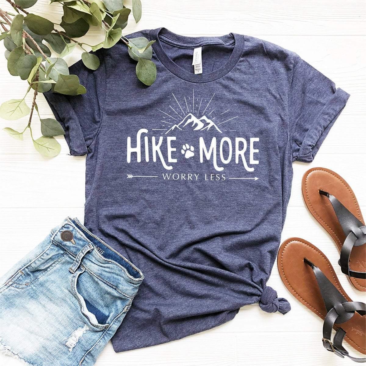 Hiking Shirt,Camping Shirt,Adventure Shirt,Climbing Shirt,Camper Shirt,Hike More Worry Less Shirt,Wanderlust Shirt, - Fastdeliverytees.com