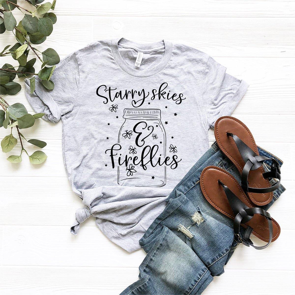 Camping Shirt ,Adventure Shirt, Camper Shirt, Mason Jar Shirt, Night Sky Shirt, Wanderlust Shirt, Starry Skies And Fireflies Shirt, Camp Tee - Fastdeliverytees.com