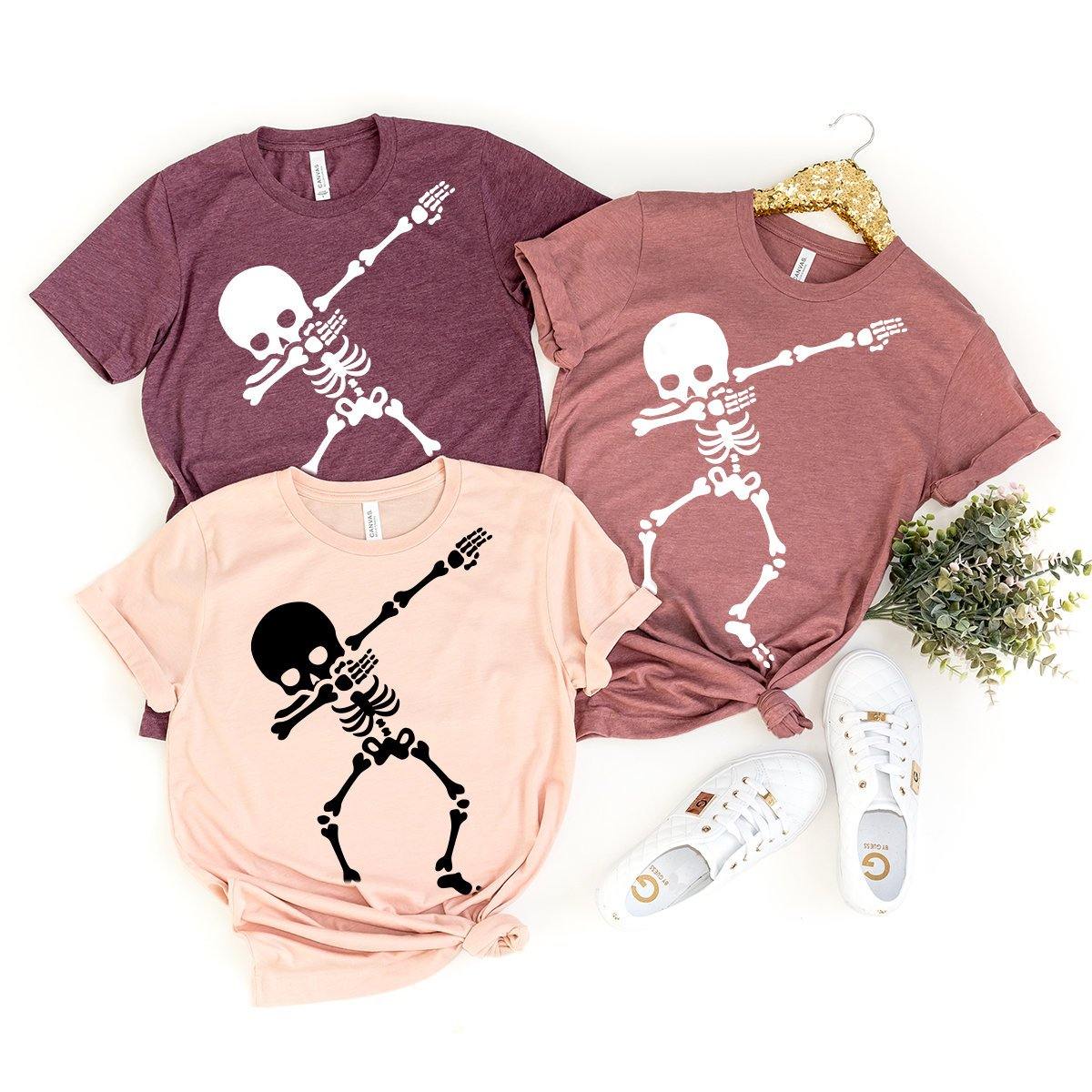 Dabbing Skeleton T-Shirt, Halloween Skeleton Shirt, Funny Dabbing Skeleton Tee, Halloween Shirt, Funny Skeleton T Shirt, Hocus Pocus Shirt - Fastdeliverytees.com