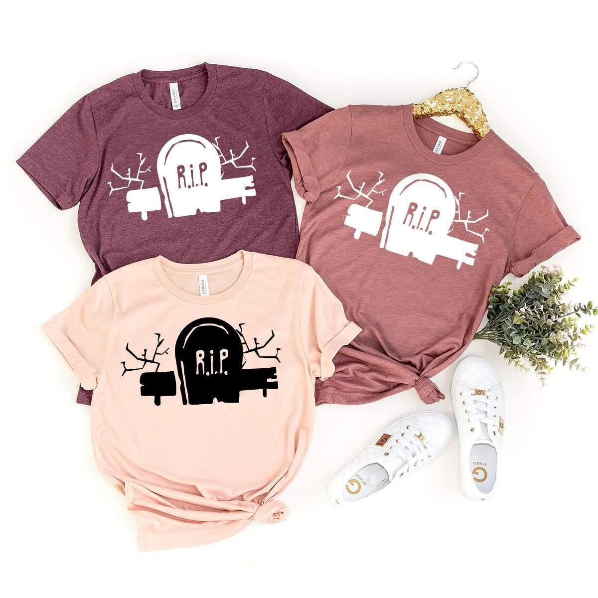 R.I.P Halloween T-Shirt, Funny RIP Halloween Shirt, Scary Halloween Shirt, Halloween Tee, Scary Tombstone Shirt, Scoopy Creepy Tombstone Tee - Fastdeliverytees.com