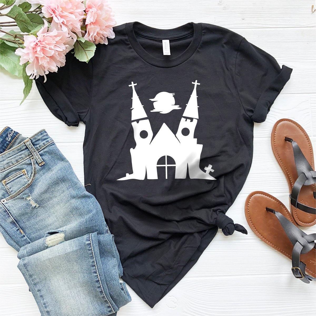 Halloween Graveyard Church Shirt, Halloween T-Shirt, Halloween Custome, Gothic Graveyard Shirt, Horror Shirt, Fall Shirt, Hocus Pocus Shirt - Fastdeliverytees.com