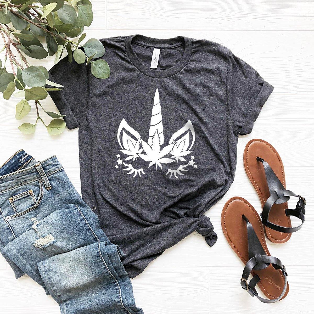 Marijuana Weed Leaf Unicorn Shirt, 420 Shirt, Stoner Girl Shirt, Funny Marijuana Tshirt, Cannabis Unicorn Shirt, Weed Lover Shirt, Weed Tee - Fastdeliverytees.com
