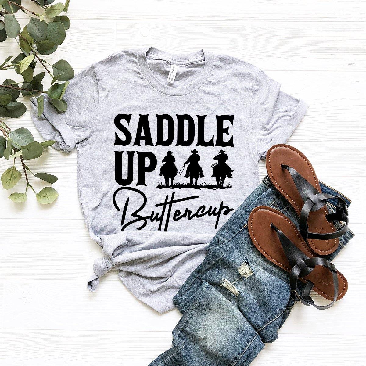 Cowboy T-Shirt, Cowgirl Shirt, Western Shirt, Saddle Up Buttercup Shirt, Rodeo Shirt, Hippie Boho Shirt, Country Shirt, Country Girl Shirt - Fastdeliverytees.com