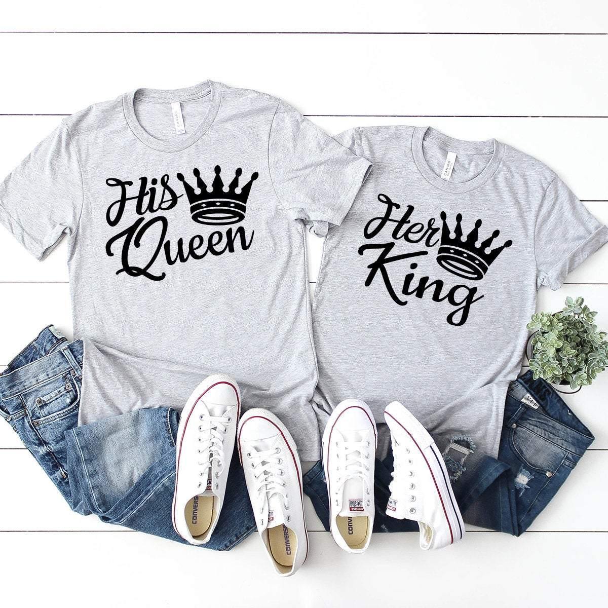 Couples Matching Shirt, Husband Wife Shirt, His Quenn Her King Shirt, Honeymoon T-Shirt, Husband And Me Shirt, Best Couple Shirt - Fastdeliverytees.com