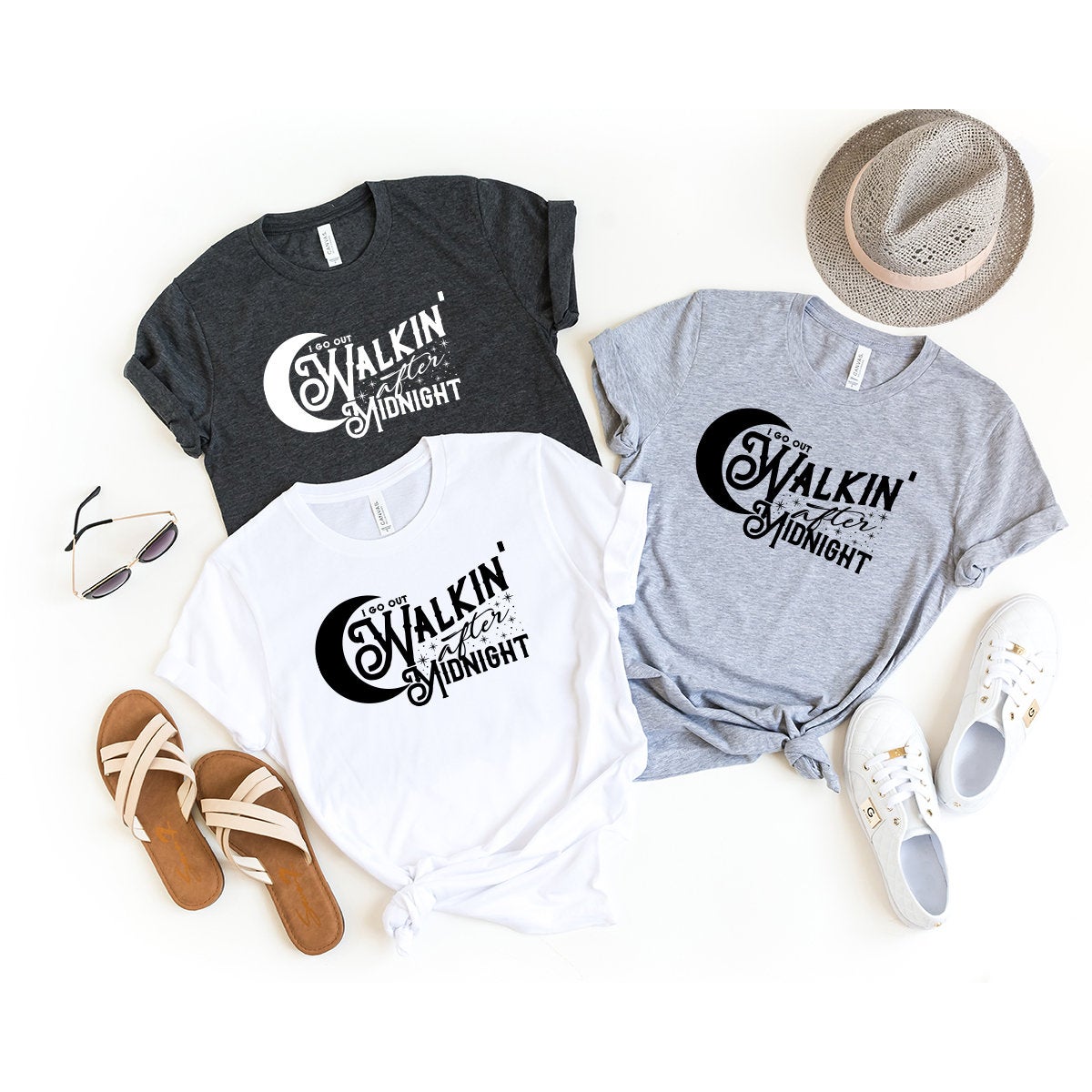 Walking After Midnight Shirt, Country Music Tshirt,  Funny Quotes Shirt, Midnight Graphic Tee - Fastdeliverytees.com