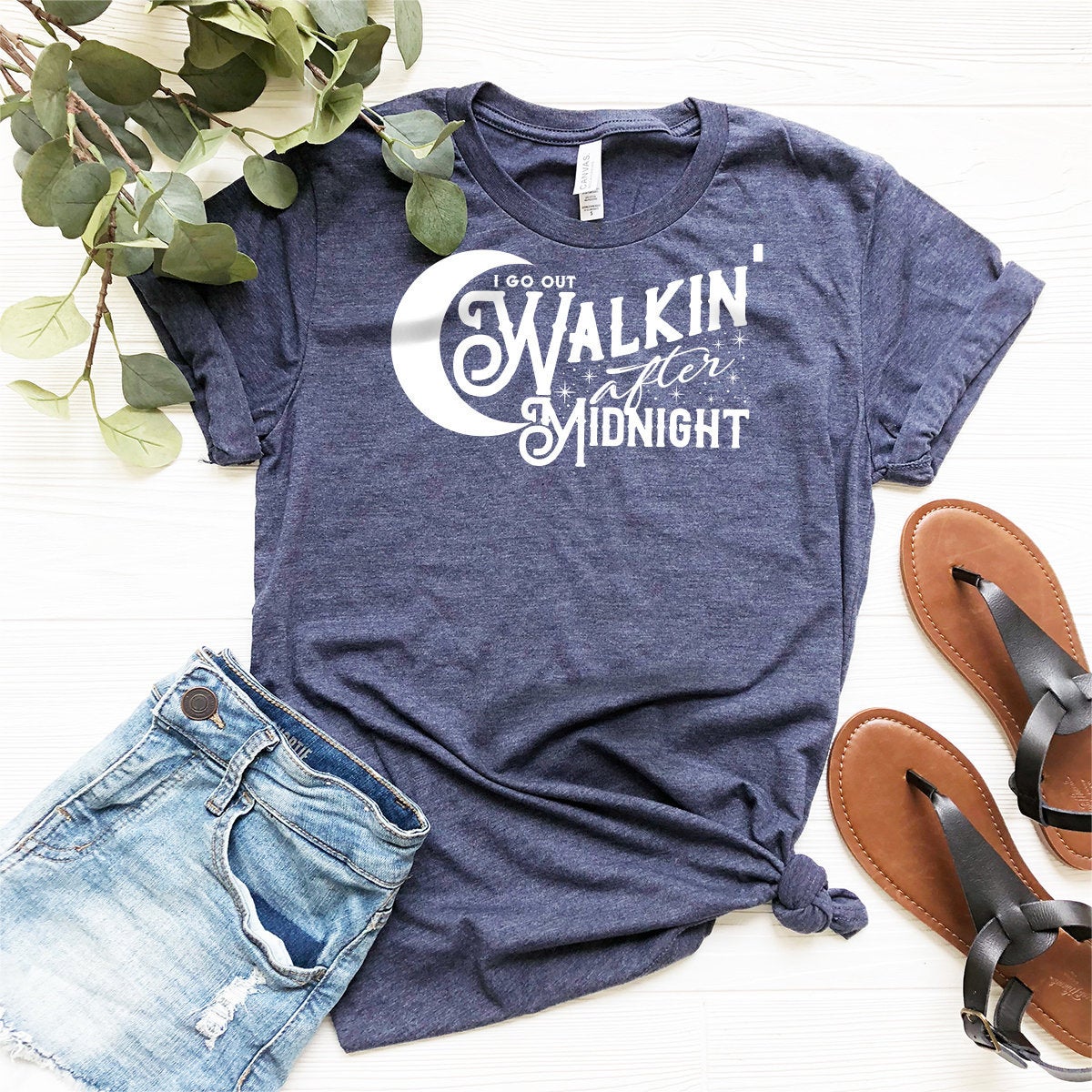 Walking After Midnight Shirt, Country Music Tshirt,  Funny Quotes Shirt, Midnight Graphic Tee - Fastdeliverytees.com