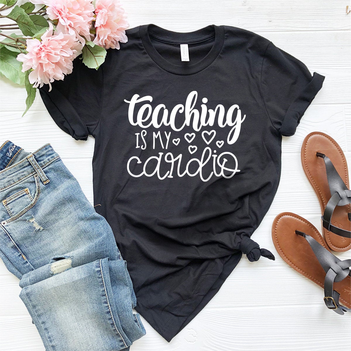 Funny Teacher Shirt, Teaching Is My Cardio T-Shirt, Teacher Life