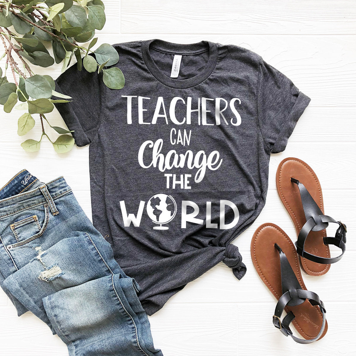 Gift For Teacher, Teacher T-Shirt, Teacher Appreciation, Teacher Gifts, Funny Teacher Shirt, Teacher Can Change The World Tee - Fastdeliverytees.com