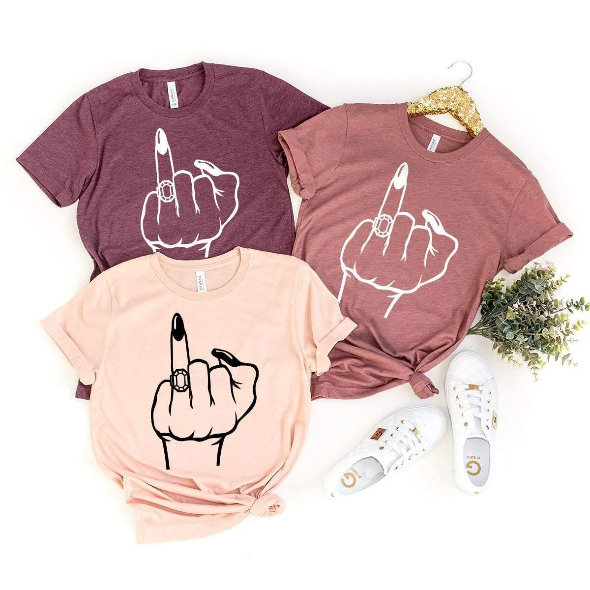 Bridal Party Shirt, Ring Finger With Ring Shirt, Funny Bridal Shirt, Engaged AF T-Shirt, Engagement Announcement, Bride Finger Shirt - Fastdeliverytees.com