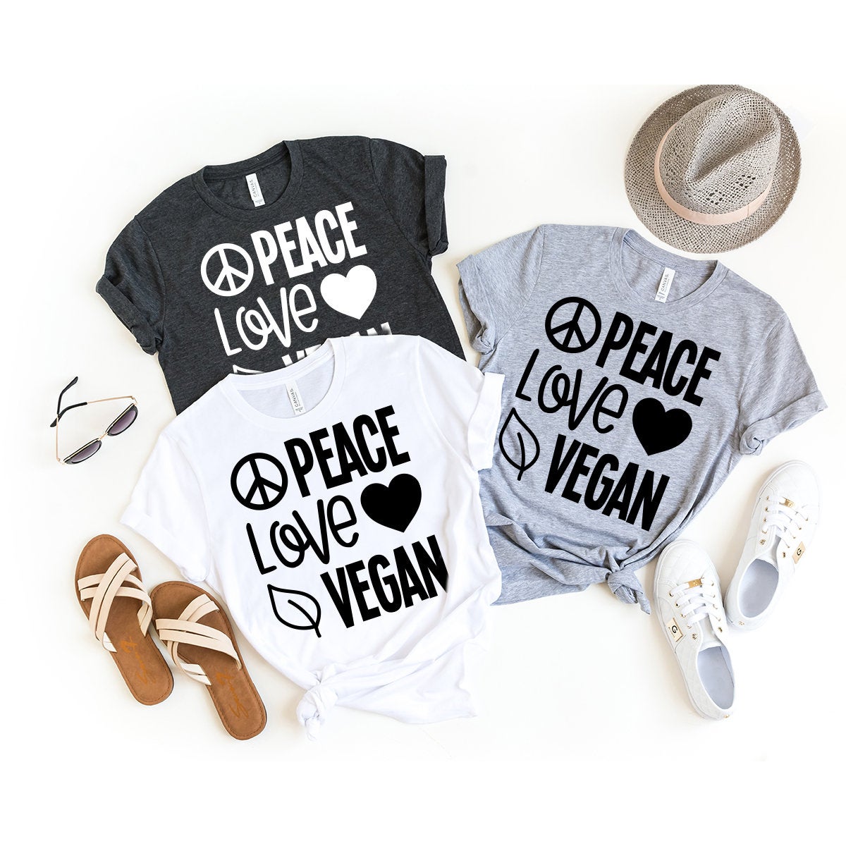 Peace Love Vegan T-Shirt, Animal Lover, Hippie Shirt, Veganism Tshirt, Animal Activist Tee, Hipster Shirt, Vegan Hippie Shirt - Fastdeliverytees.com