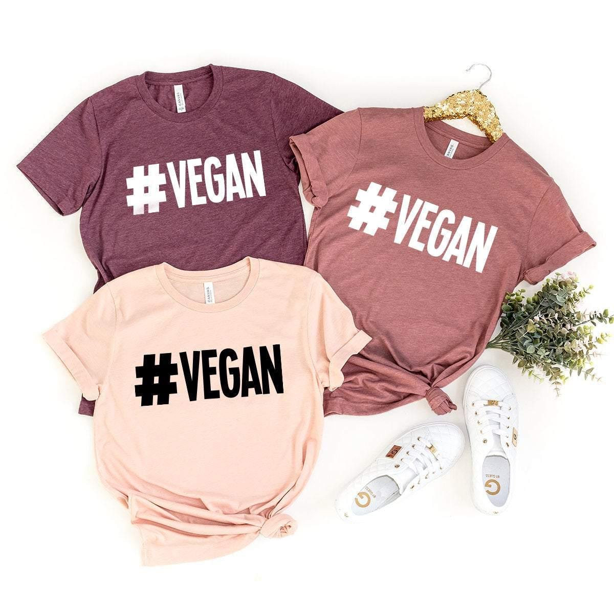 Vegan Shirt, Hashtag Vegan T-shirt, Animal Lover Tshirt, Gift For Vegans, Plant Based Tee, Vegetarian Shirt, Vegetarian Gift, Vegetarian Tee - Fastdeliverytees.com