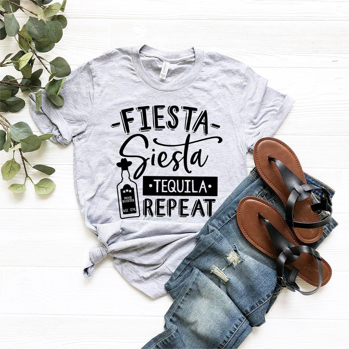Tequila Shirt, Fiesta Siesta Tequila Repeat Shirt, Drinking Shirts, Drinking Friends Gift, Funny Drinking Shirt, Cinco De Mayo Shirt - Fastdeliverytees.com
