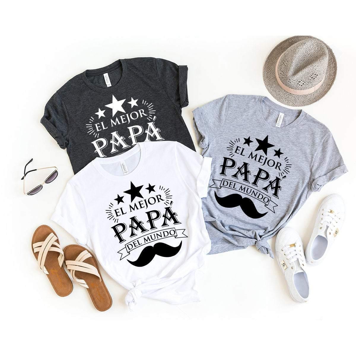 Grandpa Shirt, Spanish Grandpa Shirt, Papa T-Shirt, Best Papa Ever Tee, El Mejor Papa Del Mundo Shirt, Funny Papa Shirt, Mustache Papa Shirt - Fastdeliverytees.com