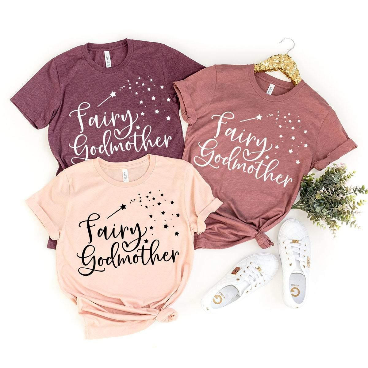 Fairy Godmother T-Shirt, Godmother Shirt, Gift For Baptism, Gift For Godmother, Godmother Tee, Trendy Godmother Tee, Godmother Gift - Fastdeliverytees.com