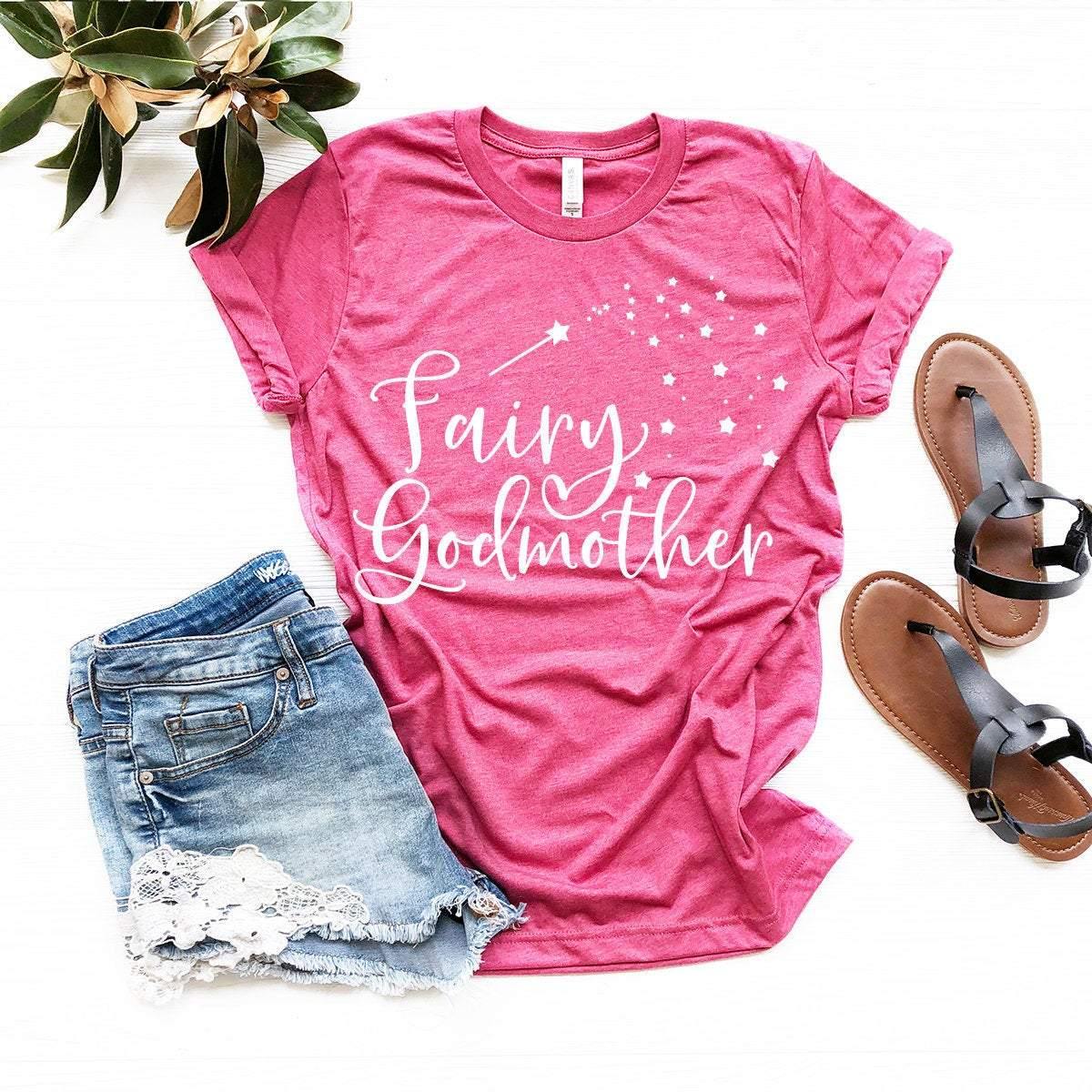 Fairy Godmother T-Shirt, Godmother Shirt, Gift For Baptism, Gift For Godmother, Godmother Tee, Trendy Godmother Tee, Godmother Gift - Fastdeliverytees.com