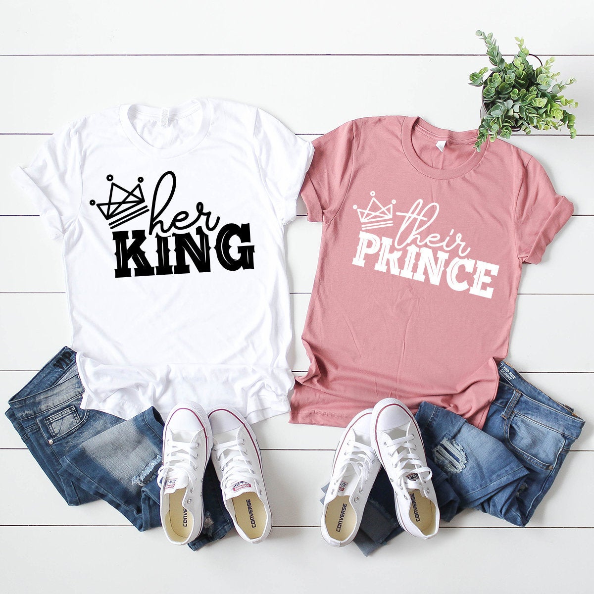 Her King His Queen Shirt, Matching Couples Tee, Wedding Party Shirt, Honeymoon Shirts, Her And His Shirt, Funny Couple Shirt, Girlfriend Tee - Fastdeliverytees.com